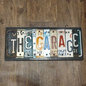 COPY - "The Garage" custom auto plate sign
